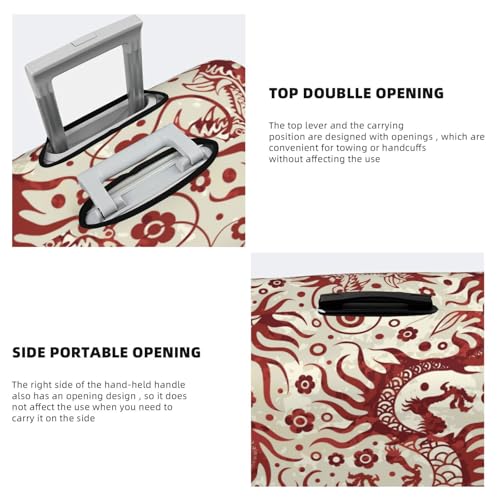 Dragons Print Luggage Cover For Suitcase,Washable Elastic Travel Suitcase Protector With Zipper Closure And Bottom Buckle – Fits 18-32" Luggage-X-Large3