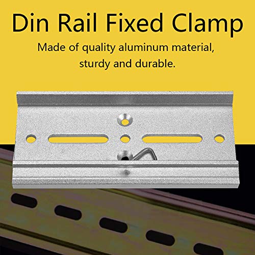 Image of Aluminum DIN Rail Fixed Clamp 35mm Silver Terminal Block Mounting Clip for Universal Ground Terminals