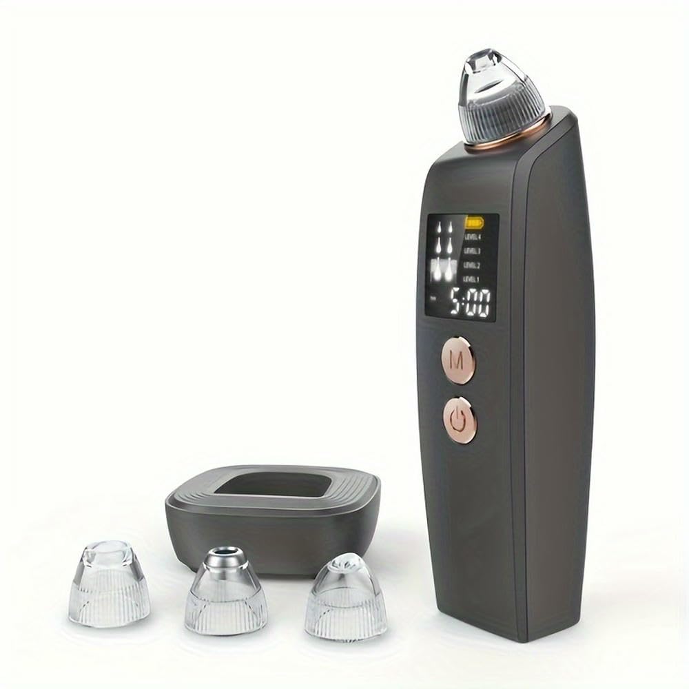 NYSDM Aspiratore Elettrico Ricaricabile per Punti Neri, aspiratore per pori, estrattore di brufoli, estrattore di comedoni, Potente aspirazione, Display LCD