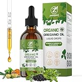 Oregano Oil Organic Drops - 80% Carvacrol, Extra Strength & Undiluted - with Black Seed Oil, Turmeric & Vitamin E - Oil of Oregano Supplement for Immune and Digestive Support - Vegan, 2 Fl Oz