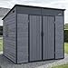 Gartenhaus Penta 4,4m² Kunststoff | Polypropylen (PP) Geräteschuppen witterungsbeständig 198 x 203 x 204 cm (B x T x H) dunkelgrau/schwarz