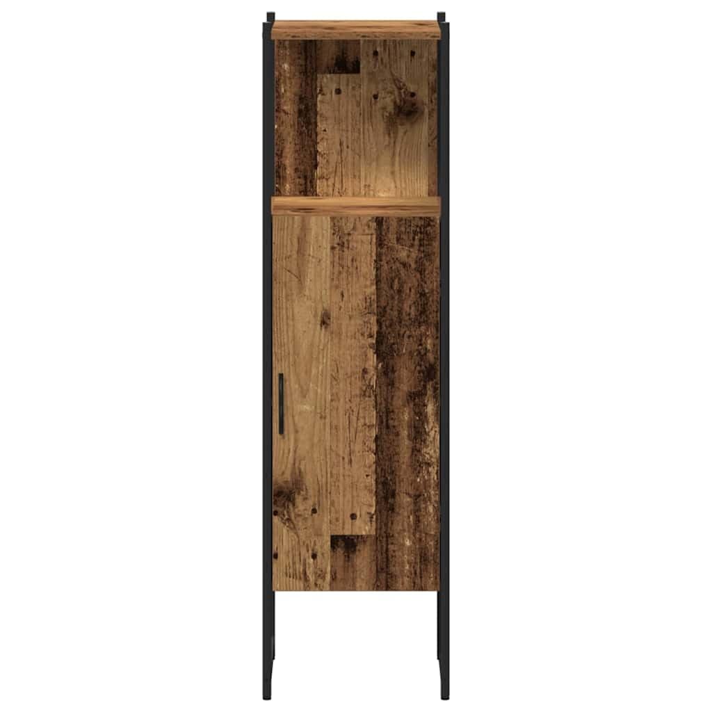 Zestaw mebli łazienkowych z szafką pod umywalkę, szafka z lustrem i wysoką szafką, brązowy materiał drewnopochodny 33 x 33 x 120,5 cm, montaż ścienny do łazienki i toalety dla gości, z miejscem