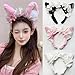 Shurhome Fashionable Sweet Headband Elegant Headpiece Cosplay Props with Plush Ear & Ribbon Bowknot Design for Lady Girls Photography Props