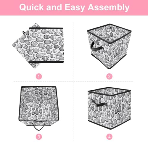 Boîte de rangement pliable noire et blanche pour étagère et cube
