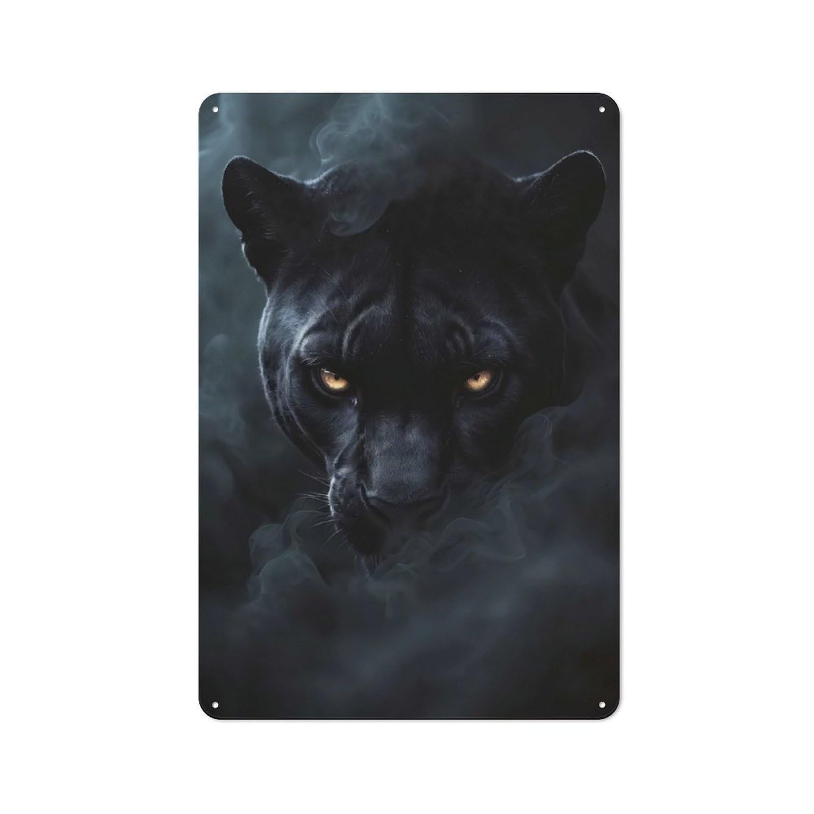 Junmoney Wild Panther Halloween Metal Wall Sign 30X20cm Featuring For Café Or Restaurant, For Vintage Wall Decor Fans, For Metal Sign Collectors