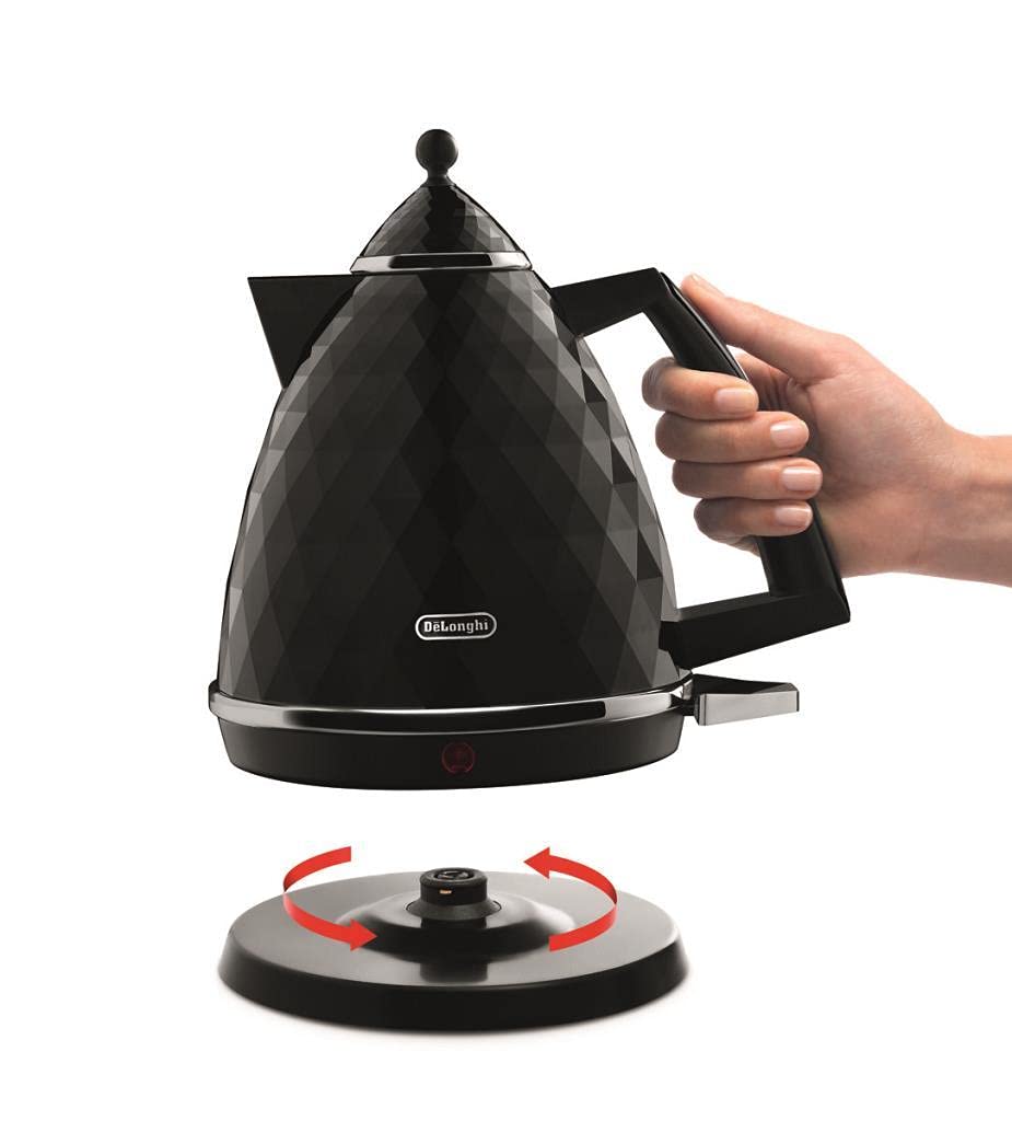 De'Longhi Brillante KBJ 2001.BK - Tetera eléctrica, 2000 W, 1.7 L, plástico, negro