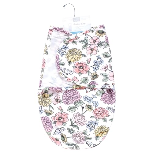 Image of Hudson Baby Infant Girl Plush Faux Fur Swaddle Wrap, Vintage Blossom, 0-3 Months