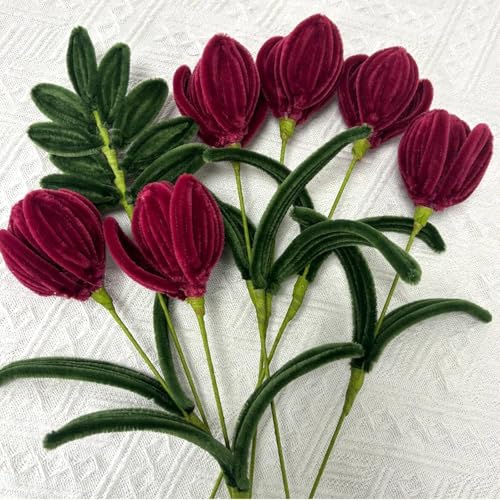 Image of TRAIS-200 PCS Pipe Cleaners Wine Red Chenille Stems for Crafts, Fuzzy Craft Pipe Cleaners, Soft Flexible Bendable Sticks for DIY Art Supplies, Kids Crafts, School Projects (Wine Red & Emerald Green)