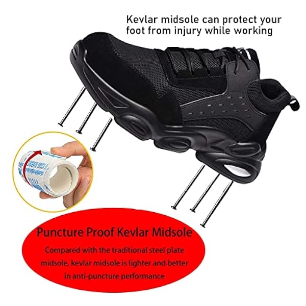 Lichtgewicht Werkschoenen Met Stalen Neus,Met Een Stevige, Schokbestendige Rubberen Antislipzool,▁