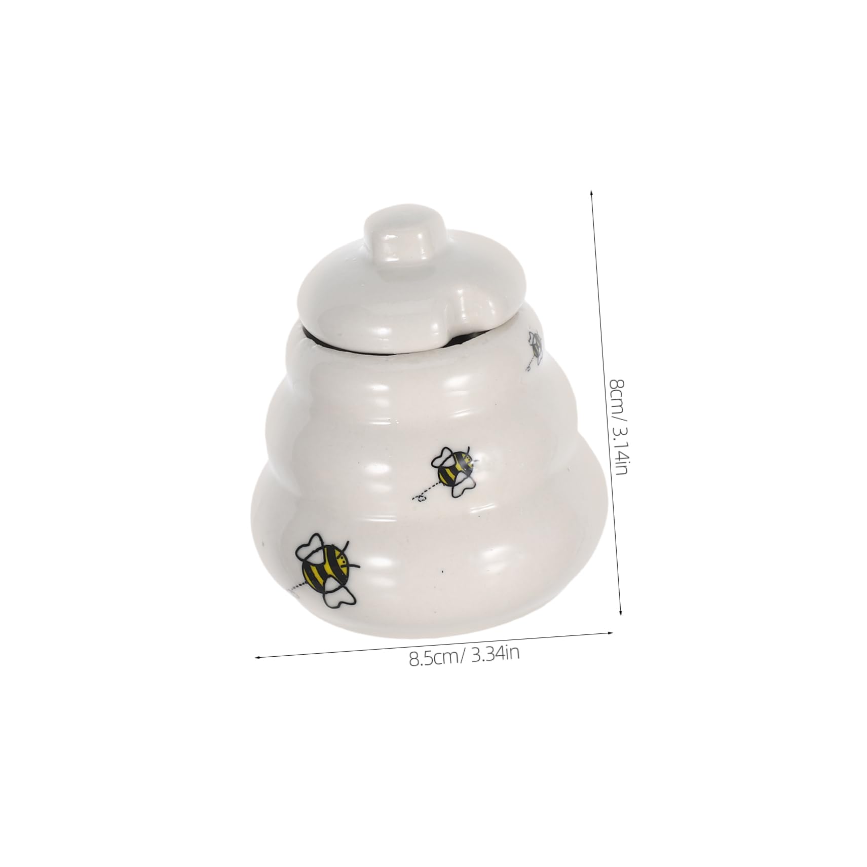 GRIRIW 5Pcs Creative Ceramic Honey Pot Jar Set with Dipper and Lid for Kitchen Storage Cute Honey Jars for Home Decor Birthdays and Celebrations