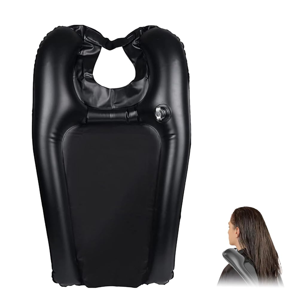 Voarge Lavatesta Portatile per Parrucchieri, Poggiatesta per Lavare Capelli Lavandino Casa, Lavabo Gonfiabile per Capelli, Lavatesta Portatile per Anziani, Incinte, Disabili, Parrucchieri