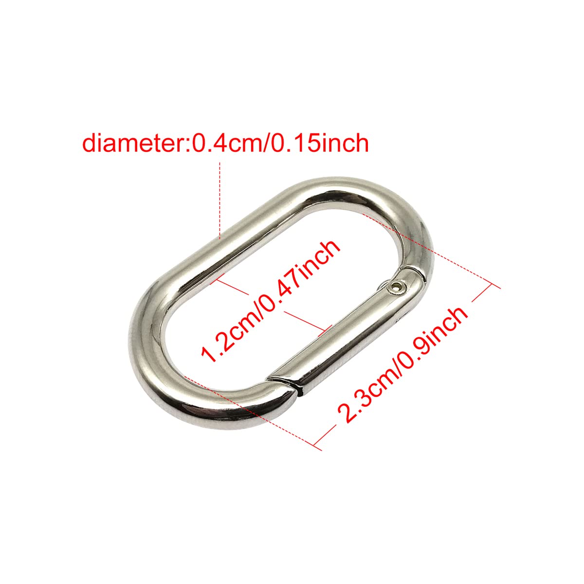 20 Pezzi Fibbie A Moschettone Ovali - Chiusura A Molla, 23mm, Oro, Per Portachiavi, Borse E Abbigliamento - Foto 5