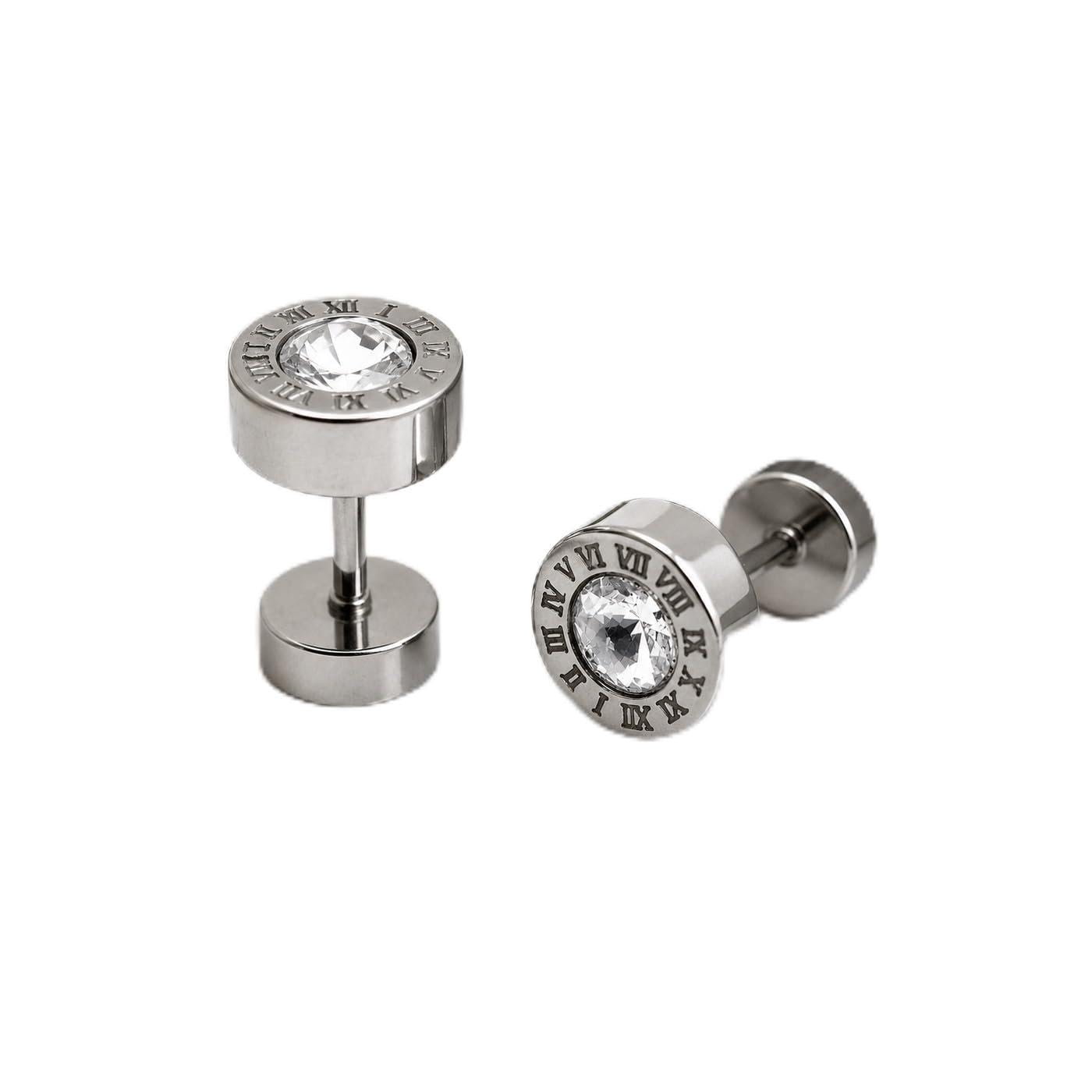 Silver Plated Crystal Anti-Tarnish Stud Earrings Designer Zirconia Crystal Stud-picture-17