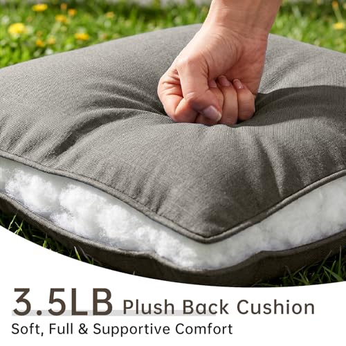 Image of Luxury 6 inch Thick Outdoor Cushion Set 9-24x24 Patio Furniture Cushions with 28D High-Density Foam, Water-Resistant & Fade-Resistant Fabric, Removable Covers for Patio Furniture Sofa Couch -Grey