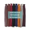 20" Reggae Dreads 15 Strands Black Dreadlock Extensions Double Ended 1cm Handmade Synthetic Braid Dreads Hip-Hop Reggae Hair Extension #3