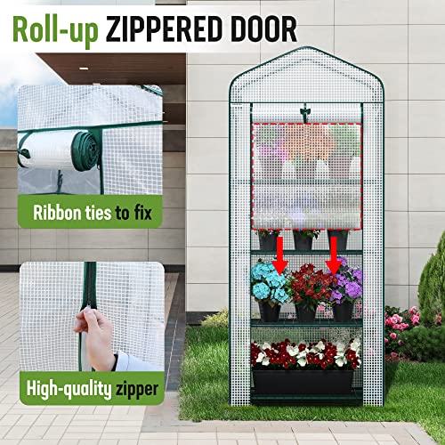 Image of WORKPRO Mini Greenhouse, 4-Tier Portable Small Greenhouses (27 inchx 19 inchx 63 inch)