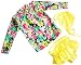 Baby Girls Three Pieces Floral Sun Protection Swimsuit Bikini Set