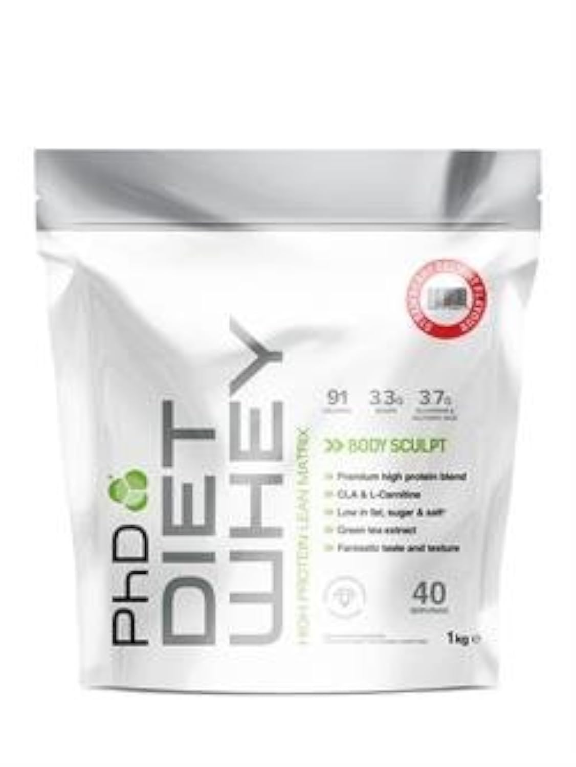 PhD Diet Whey High Protein Lean Matrix Added L-Carnitine, CLA & Green Tea Strawberry Delight 1 Kg