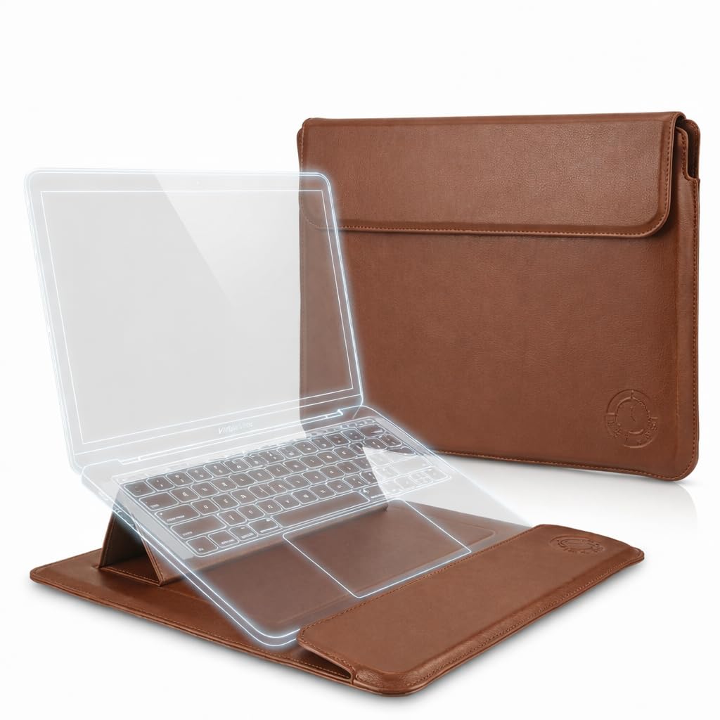 MacBook Pro (13inch) Leather ブラウン Brown Laptop Sleeve 11-13.3 Inch ONLY MacBook Air 13.3