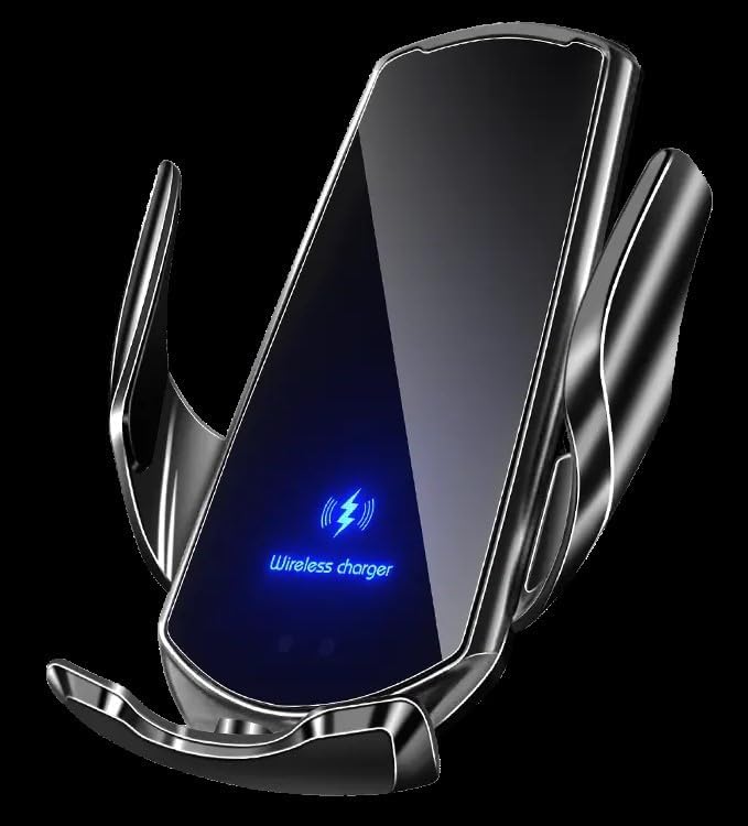 Image of WeFly Wireless Car Charger, MAX 15W Fast Charging Auto Clamping, Sensing Phone Holder Mount, fit for iPhone 16 15 14 13 12 Pro Max Xs X, Samsung Galaxy S24 Ultra S23 S22 S21 S20 Note20 (1-Silver)