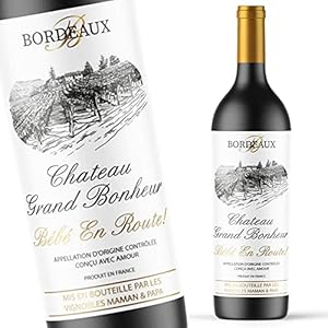 Crintiff Zwangerschapslabel voor wijnfles met gepersonaliseerde wijnfleshanger, motief: wijnrol, babyroutte, verrassing…