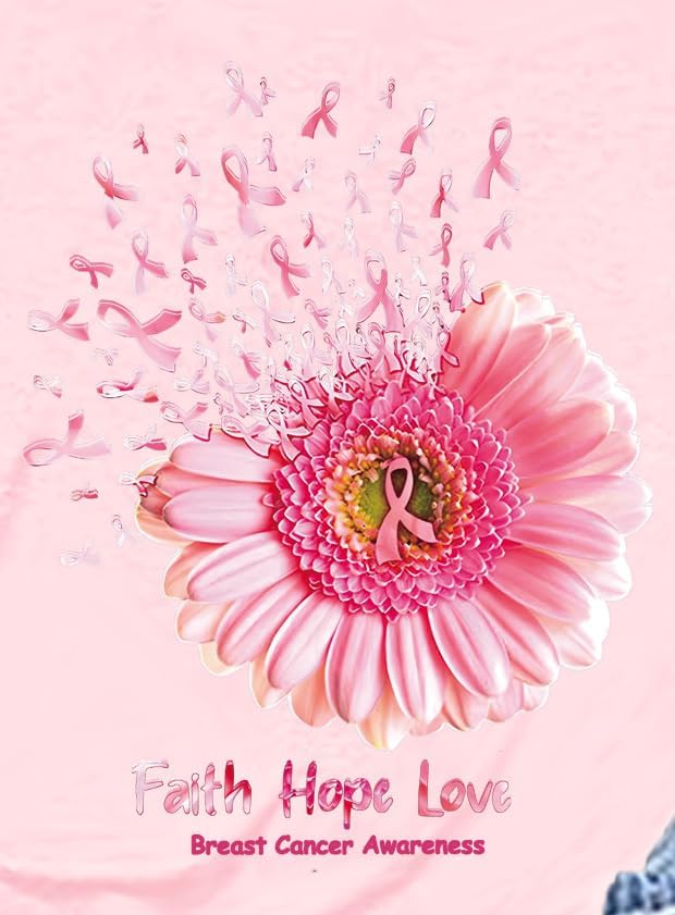Breast Cancer Shirts for Women Sunflower Pink Ribbons T-Shirt Breast Cancer Awareness Tee Tops - Image 5