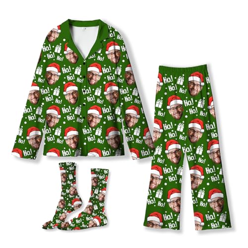 Custom Face Pajamas 1 Pack for Men & Women, Personalized PJs Great Gifts for Family, Couple,Friend Custom Christmas Pajamas