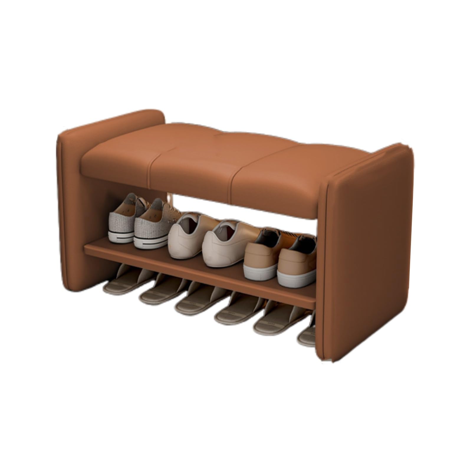 Banc de rangement capitonné et étagère à chaussures élégante pour entrée