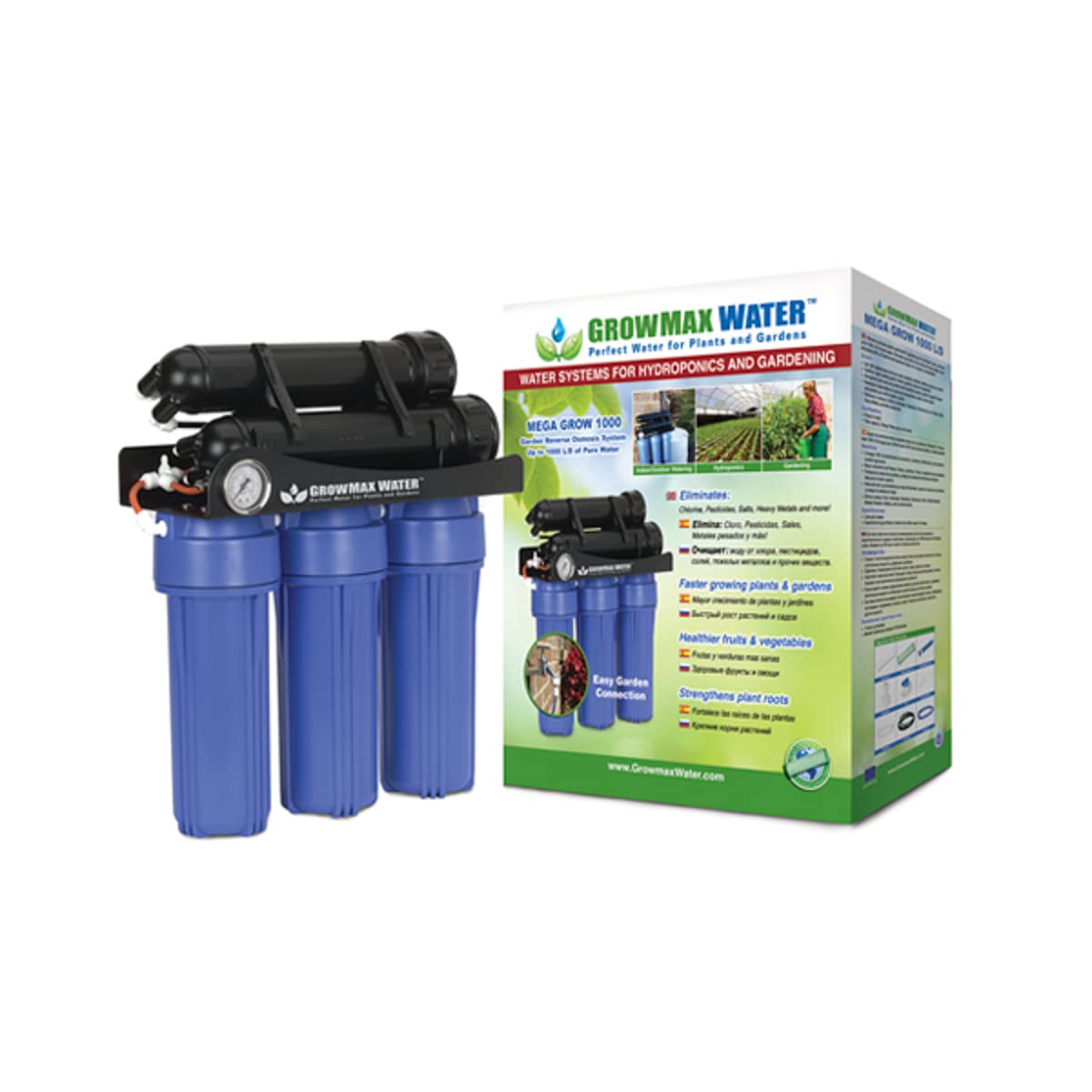 Mega Grow 1000 Système d'osmose inverse 5 étapes 1000 L/j 40 L/h Hydroponique Jardinage