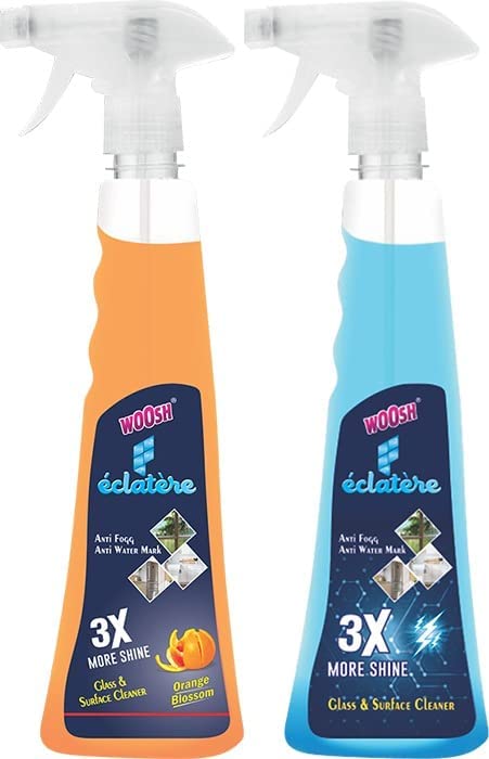 Eclatere Glass and Surface Cleaner Spray, (Orange + Regular) -500ML+500ML (Pack of 2)