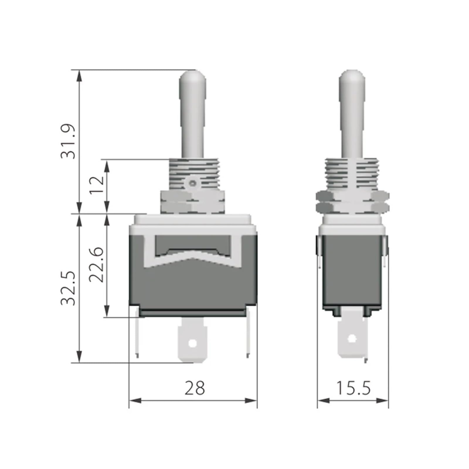 1Piece HY29F Interruttore a levetta 3 pin 3 marce ON-Off-ON SP3T 18(12) A AC 250V