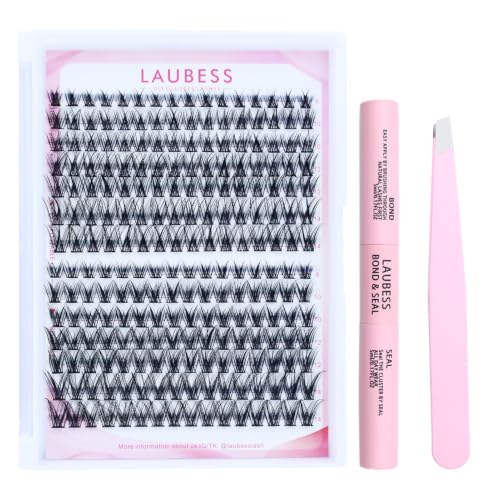 Image of Natural Lash Clusters Kit Soft Individual Lashes Mix Tray with Lash Bond and Seal Tweezers (Kit Natural 01 /02-0.07D-8-14mm)