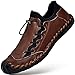 LZDZN Mens Casual Shoes for Men's Leather Loafers Boat Dress Driving Men Red Brown Big Size 12 Wide Summer Breathable Fashion Walking Work Office Business Male Handmade