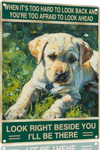 TopPacific Labrador Retriever-Schild, Retro-Blechschild mit Aufschrift 'Look Right Beside You', für Draußen und drinnen, Wandposter, Hausbar, Laden, Dekorationen, Kaffee, Vintage-Schild, Geschenk