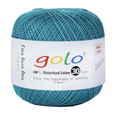 Image of golo Crochet Thread Size 30 Yarn for Hand Kniting Yarn for Tatting Turquoise Stone 264