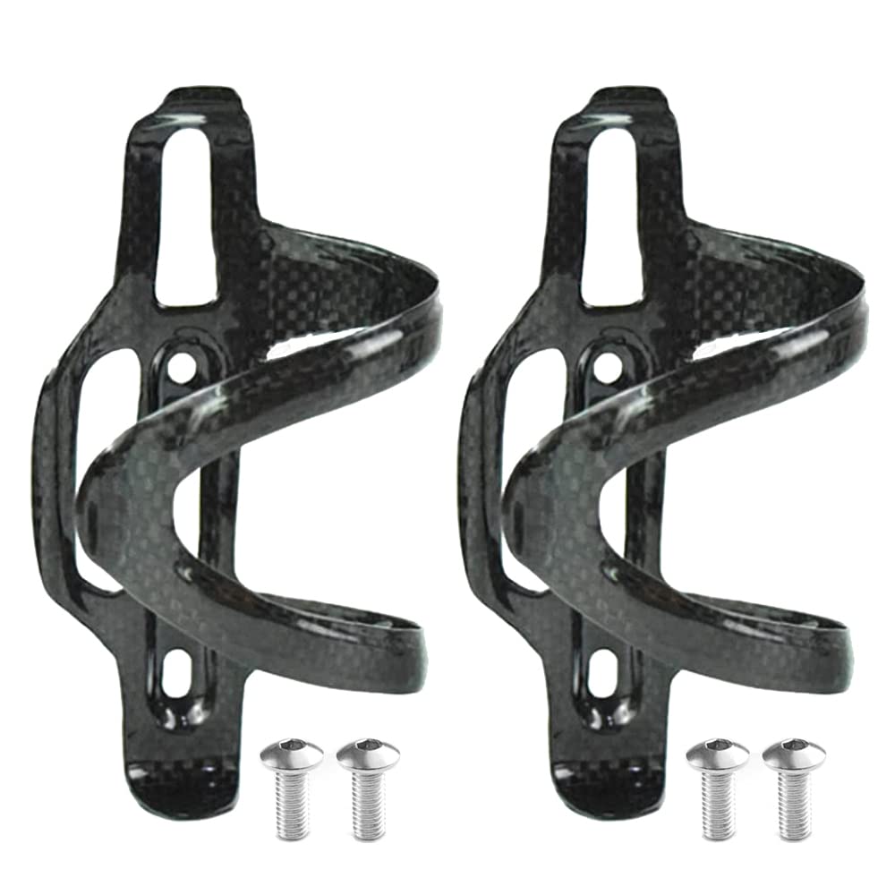 Porta Borracce Mtb Portaborraccia for bicicletta in fibra di carbonio ultraleggero, portabevande for bici, leggero for MTB, mountain bike, da strada, ciclismo(Left Gloss 2pcs)