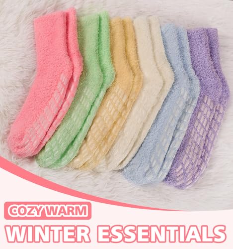 Image of Slipper Socks for Women Men Grip Hospital Socks with Grips Fuzzy Non Slip Warm Womens Gifts