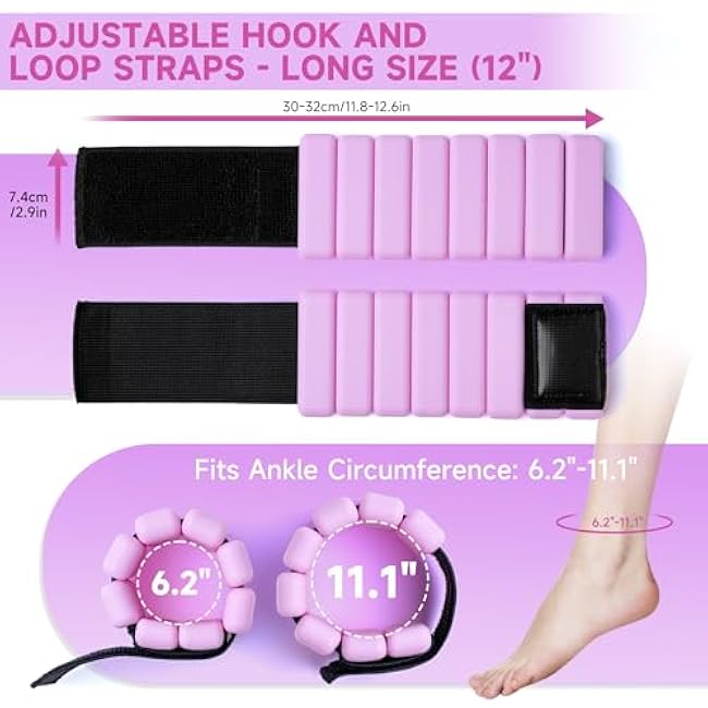 Weighted Bangles for Wrist and Ankle Weights for Women Each (Set of 2) | Workout Weights for Yoga, Pilates & Walking | Leg & Arm Weights Men