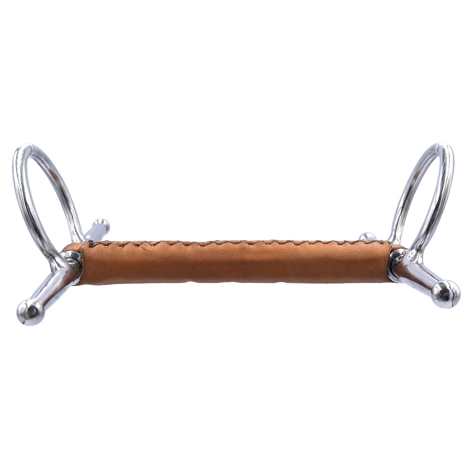 ES0209 JW Gebiss Leder aus Naturleder Ledergebiss Knebeltrense Schenkeltrense Stangengebiss Stange Ringdurchmesser 45 mm Gebissstärke 13 mm (13.5 cm)