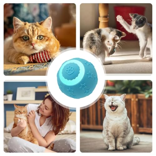 Bola interactiva para gatos recargable con dos puntas intercambiables para juego interior 5