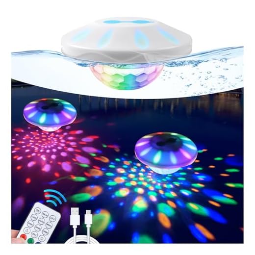 TEPENAR Rechargeable Floating Pool Lights: Remote Control Pool Lights That Float with 6 Dynamic Lighting IP68 Waterproof RGB Upper and Lower Floating Lights for Hot Tub Pool Garden Party 1 Pack