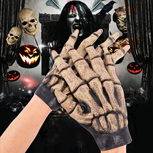 BESTOYARD 2 PCS Skeleton Gloves Halloween Skeleton Gloves Skeleton