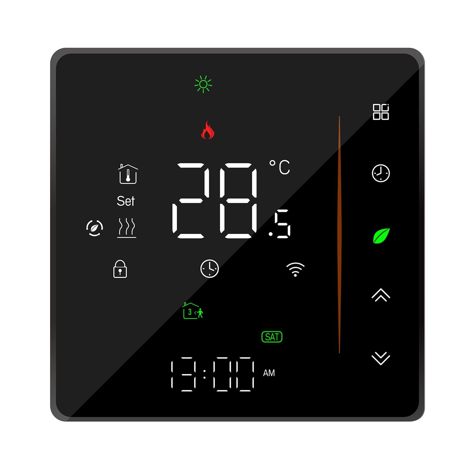 Czujnik termometru, WiFi Smart Thermostat Water/elektryczny podłoga podłogowa Woda/gazowa temperatura kotła zdalny sterownik bezprzewodowy(Nero,Heating 5A)