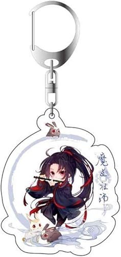 Vista 3 de Mo Dao Zu Shi - Llavero con colgante de acrílico de doble cara, 1 unidad, figura de dibujos animados, Wei Wuxian LAN Zhan (F)