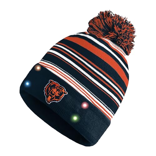 FOCO Chicago Bears NFL Horizontal Stripe Light Up Beanie