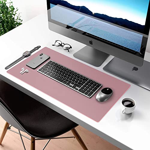 Image of Aothia Double-Sided Desk Pad, Large Mouse Pad, Office Mat, Non-Slip PU Leather Blotter, Laptop Pad, Waterproof Writing Pad for Office and Home (Purple, 23.6 inch x 13.7 inch)