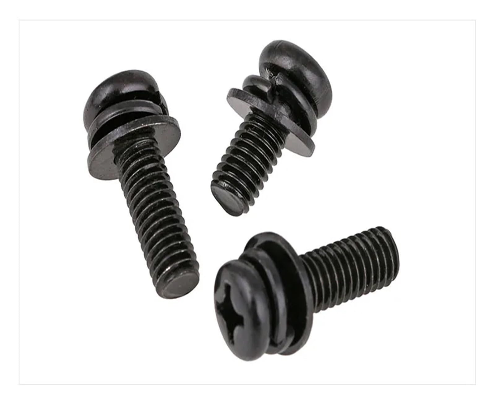DUBBEL 4.8 Acciaio al carbonio 12.9 Viti a testa tonda Viti nere M2 M2.6 M3 M4 M5 M6 Tre viti combinate Vite zincata (Color : 1, Size : M5X25 40pcs)