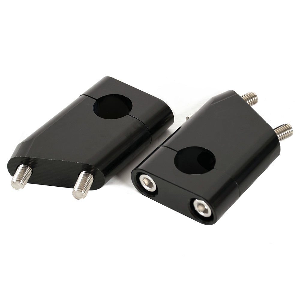 Motorcycle CNC Aluminum Handlebar Mount Brackets Riser Universal for 22mm Handlebar (Black)