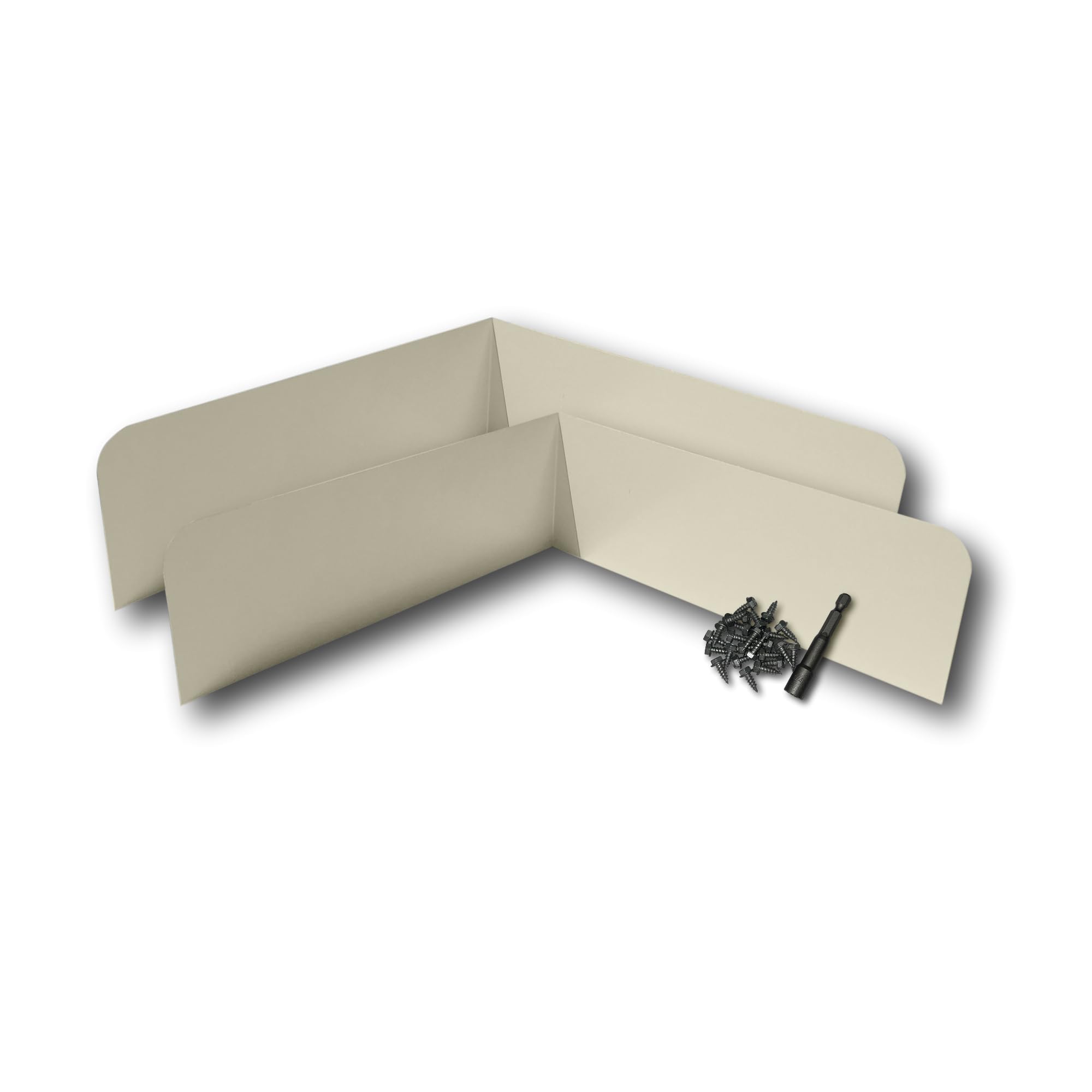 Eagle 1 Rain Gutter Valley Splash Guards, Straight or Bent (2 Per Order) Includes Screws and 1/4" Bit Driver (Classic Bent, Cream)