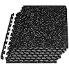 ProsourceFit Rubber Top Exercise Puzzle Mat 12-inch, EVA Foam, Protective Interlocking Tiles for Home Gym Equipment and Workouts; Grey, 24 SQ FT, 6 Tiles